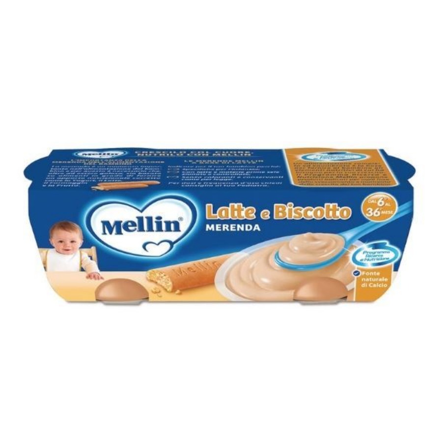 Mellin Merenda Latte Biscotto 2X130