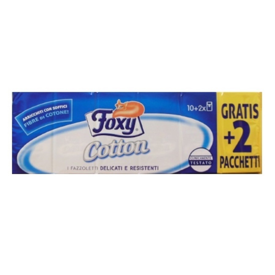 Foxy Cotton Fazzoletti Fibre Cotone 12 Pezzi