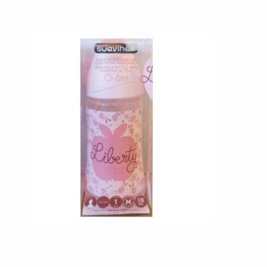 Suavinex Biberon Anatomico Silicone 270S1M Rosa