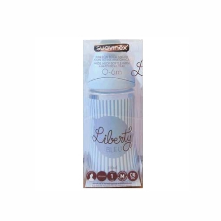 Suavinex Biberon Anatomico Silicone 270S1M Azzurro