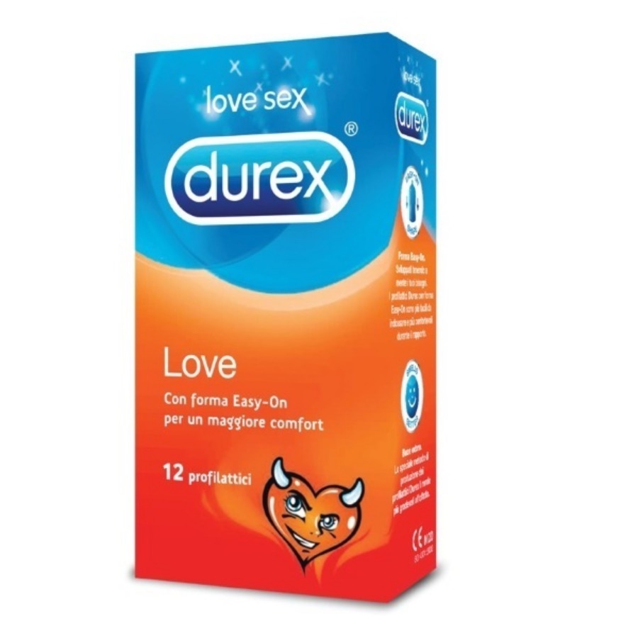 Durex Love Contraccettivo con Forma Easy On 12 Pezzi