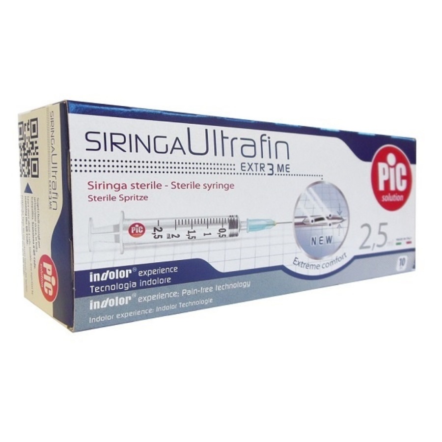 PIC 10 Siringhe con Ago 14 Ultrafine da 2,5ml