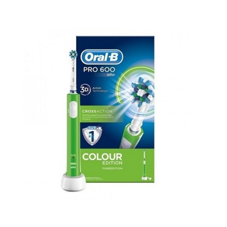 OralB Pro Colour 600 Verde Crossaction Spazzolino Elettrico