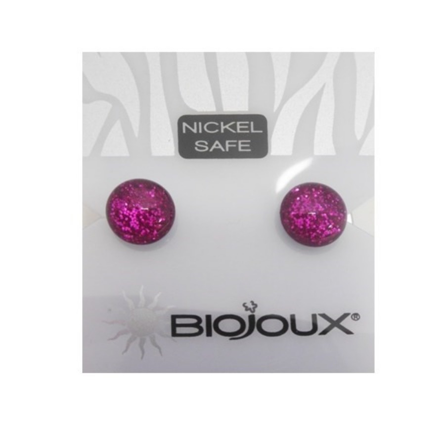 Biojoux Orecchini Bright Pink Button 8MM