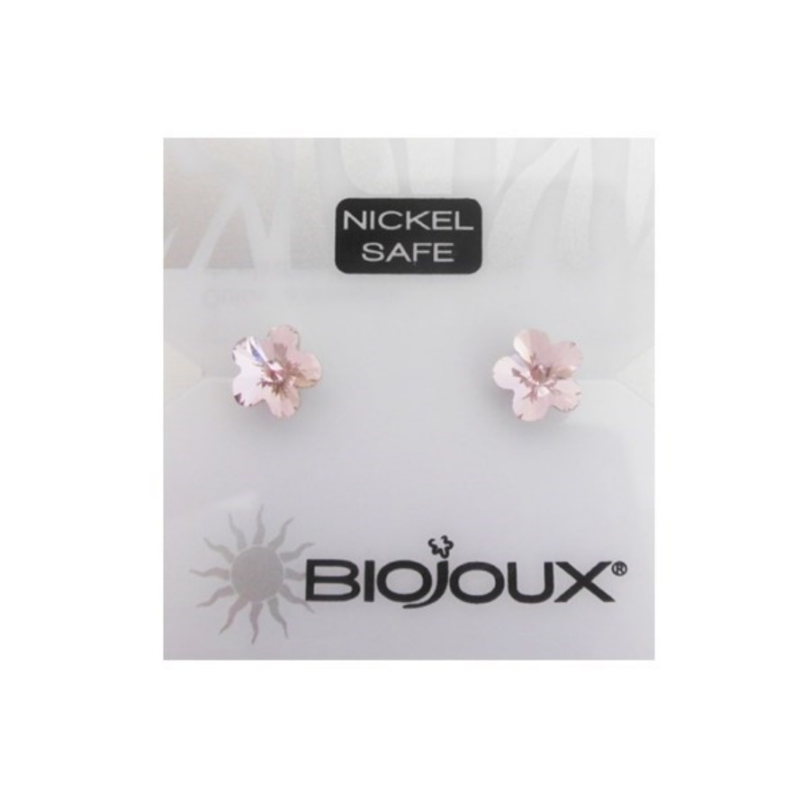 Biojoux Orecchini Light Rose Flower Crystal 6MM