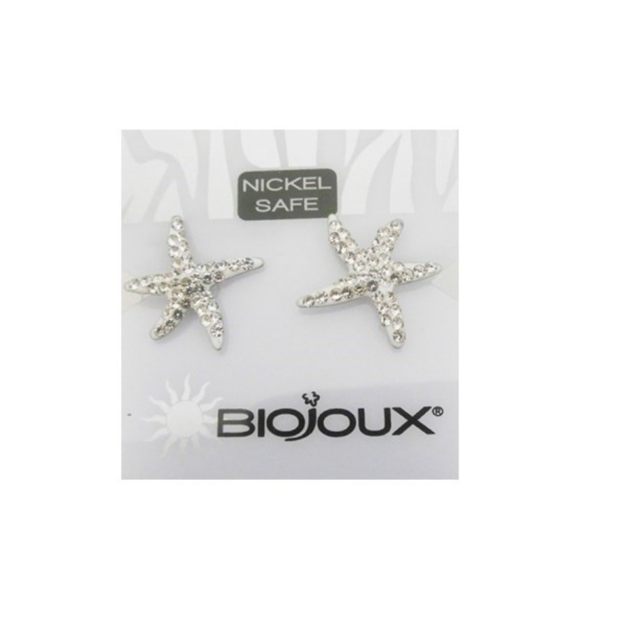 Biojoux Orecchini White Crystal Starfish 15MM
