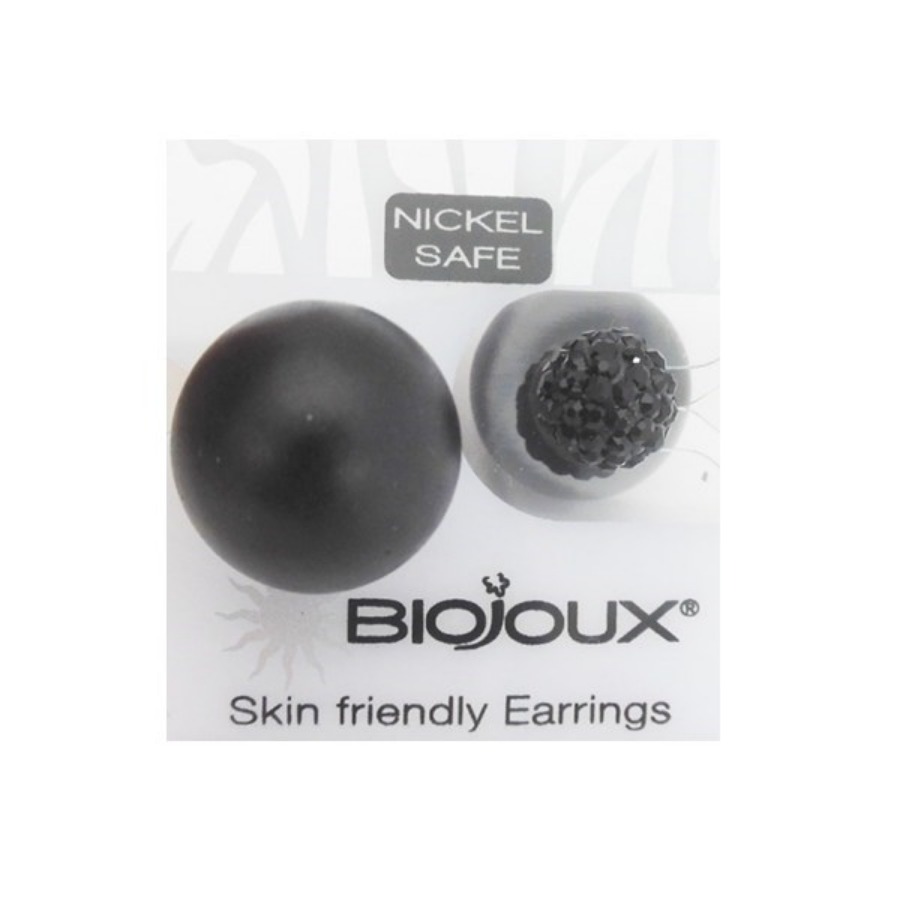 Biojoux Orecchini Black Crystal Black Ball