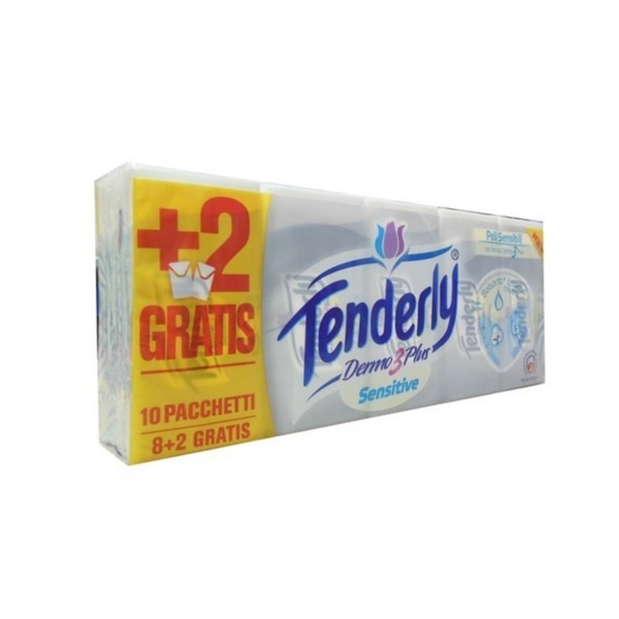 Tenderly Fazzoletti Dermo 3 Plus Sensitive 10 Pacchetti