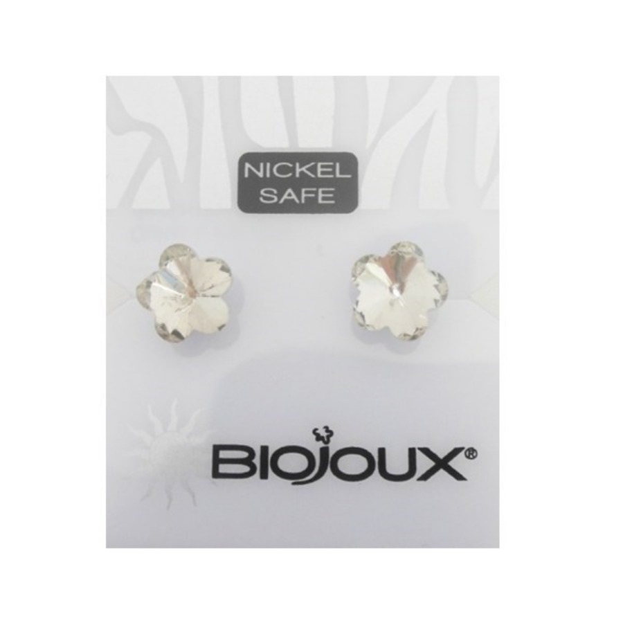 Biojoux Orecchini White Crystal Flower 8MM
