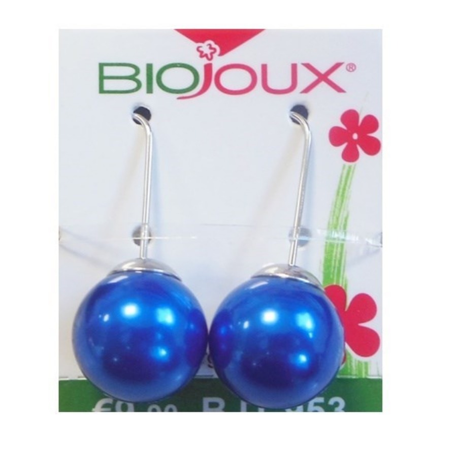 Biojoux Orecchini Blu Cobalt Pearl 14MM