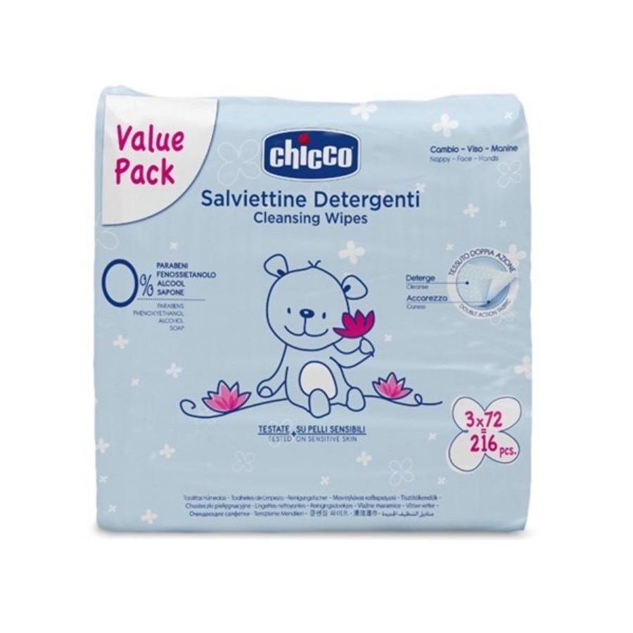 Chicco Salviettine Detergenti 3 Confezioni da 72 Pezzi