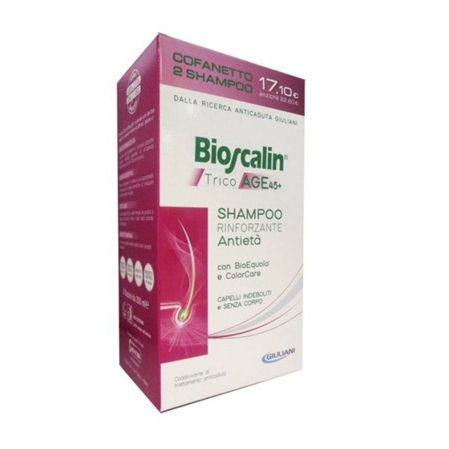 Bioscalin Tricoage 45+ Shampoo Rinforzante Confezione Due Flaconi PROMOZIONE