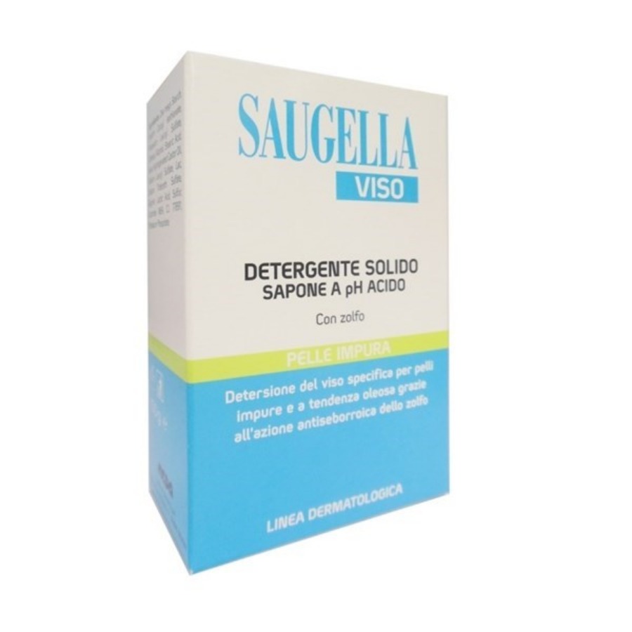 Saugella Viso Detergente Solido Sapone Zolfo 100gr