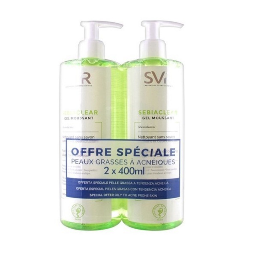 SVR Sebiaclear Gel Moussant Confezione Due Flaconi 400ml PROMOZIONE