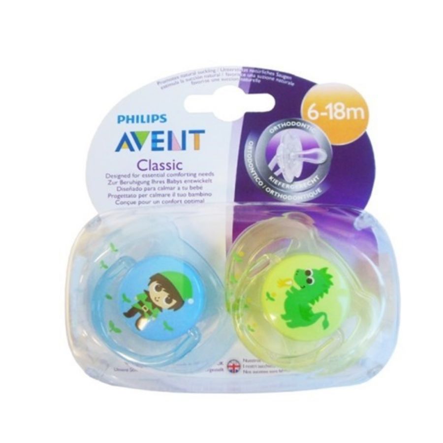Avent Classic 2 Succhietti Ortodontici 6-18 Mesi Boy