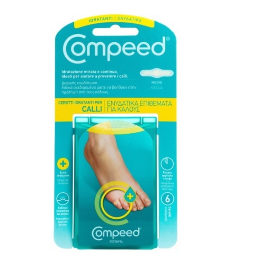 Compeed 6 Cerotti Medi Idratanti per Calli