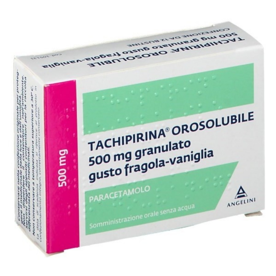 Tachipirina Orosolubile Granulato Gusto Fragola e Vaniglia 12 Bustine 500mg