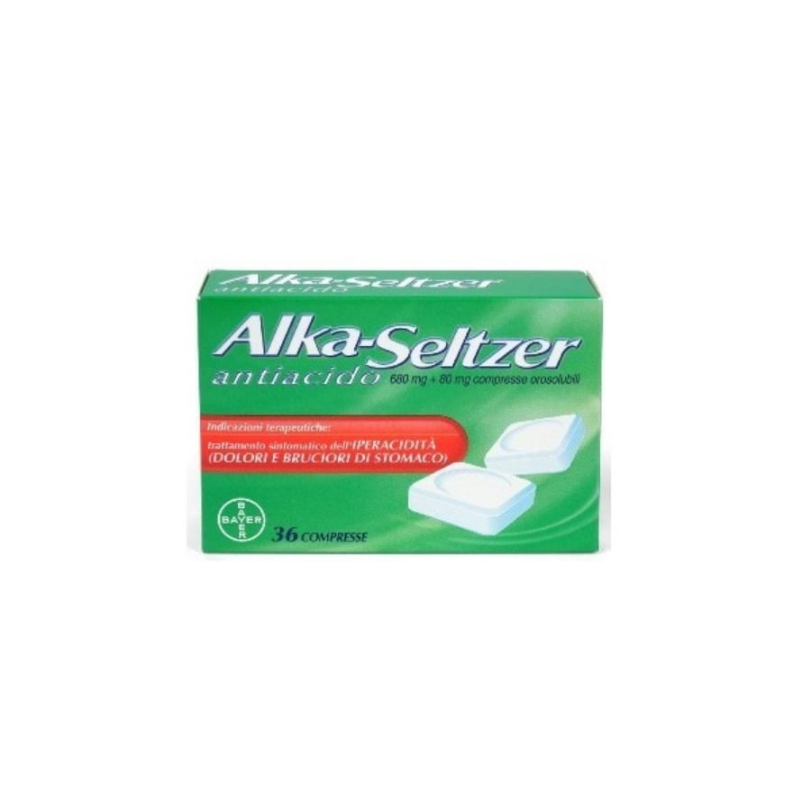 Alka Seltzer Citrosodina Antiacido 36 Compresse Orosolubili 680mg + 80MG