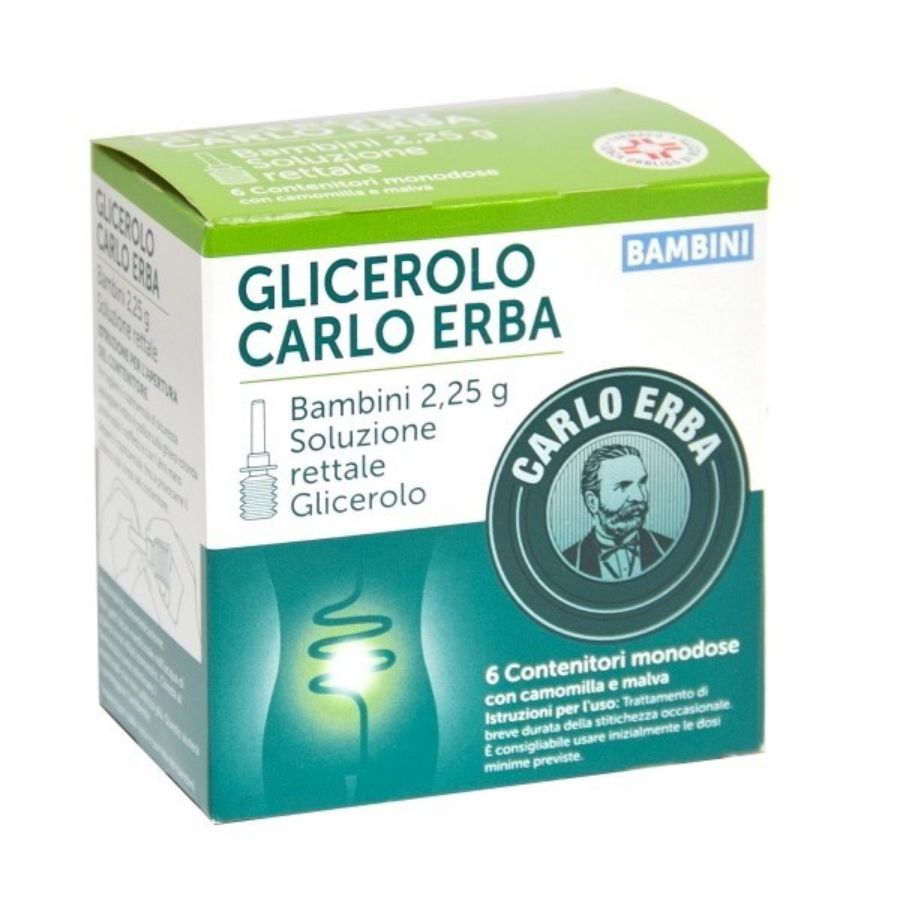 Glicerolo Carlo Erba Bambini Soluzione Rettale 6 Contenitori 2,25gr