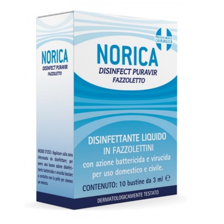 Norica Disinfettante Liquido in Fazzolettini 10 Bustine da 3ML