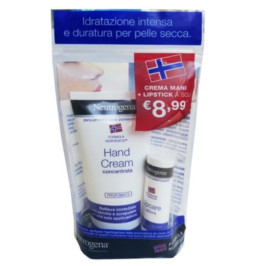 Neutrogena Kit Crema Mani Concentrata Profumata con Stick Labbra Secche PROMOZIONE