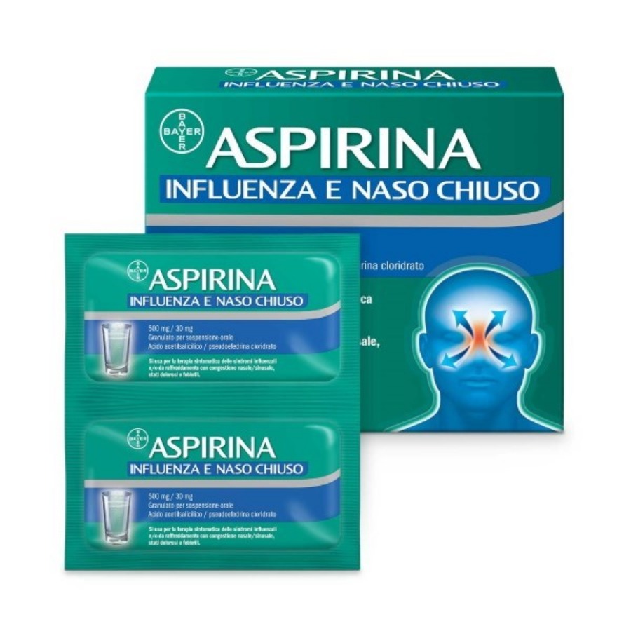 Aspirina Influenza e Naso Chiuso 20 Bustine 500mg/30MG