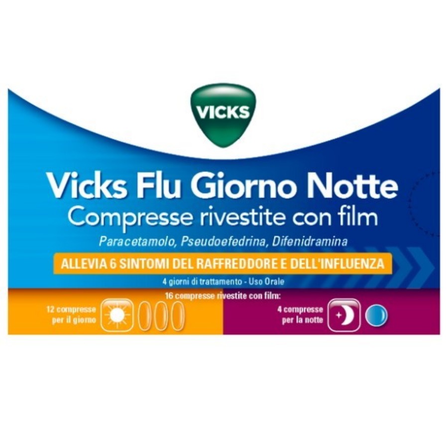 Vicks Flu Giorno e Notte 12+4 Compresse