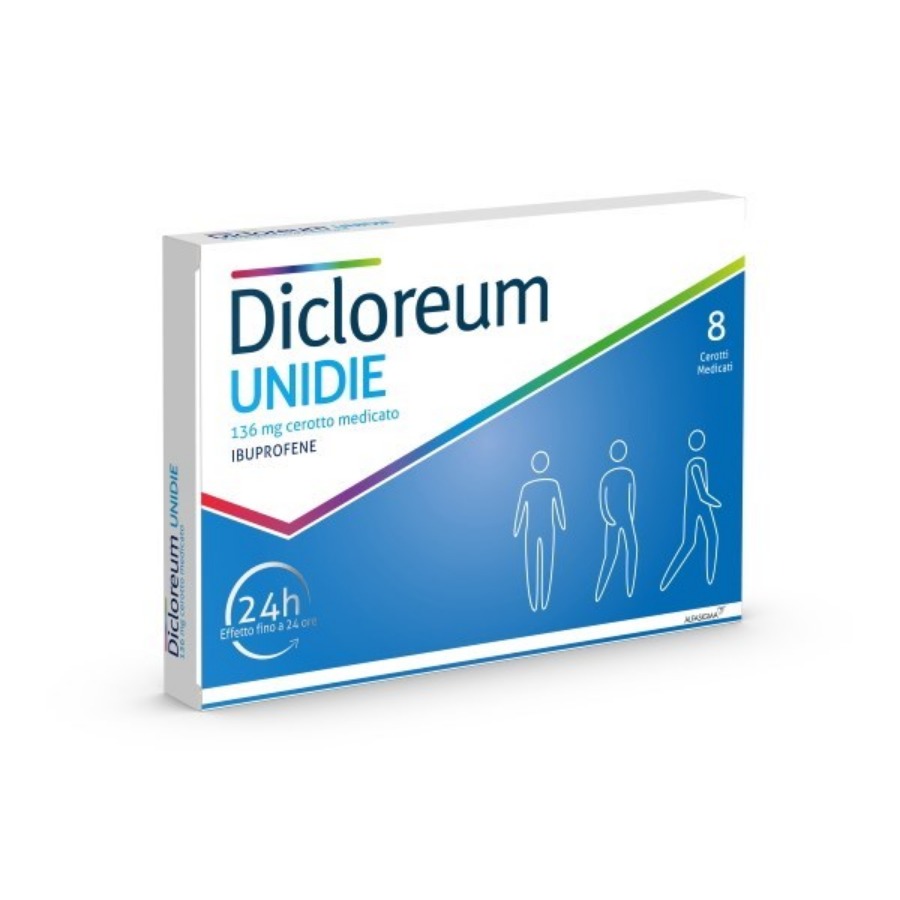 Dicloreum Unidie 8 Cerotti Medicati 24H 136MG