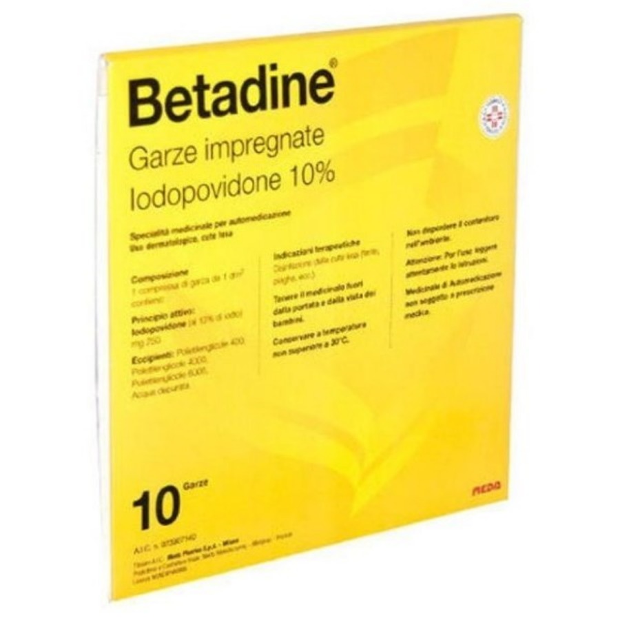 Betadine 10 Garze Impregnate Iodopovidone 10%