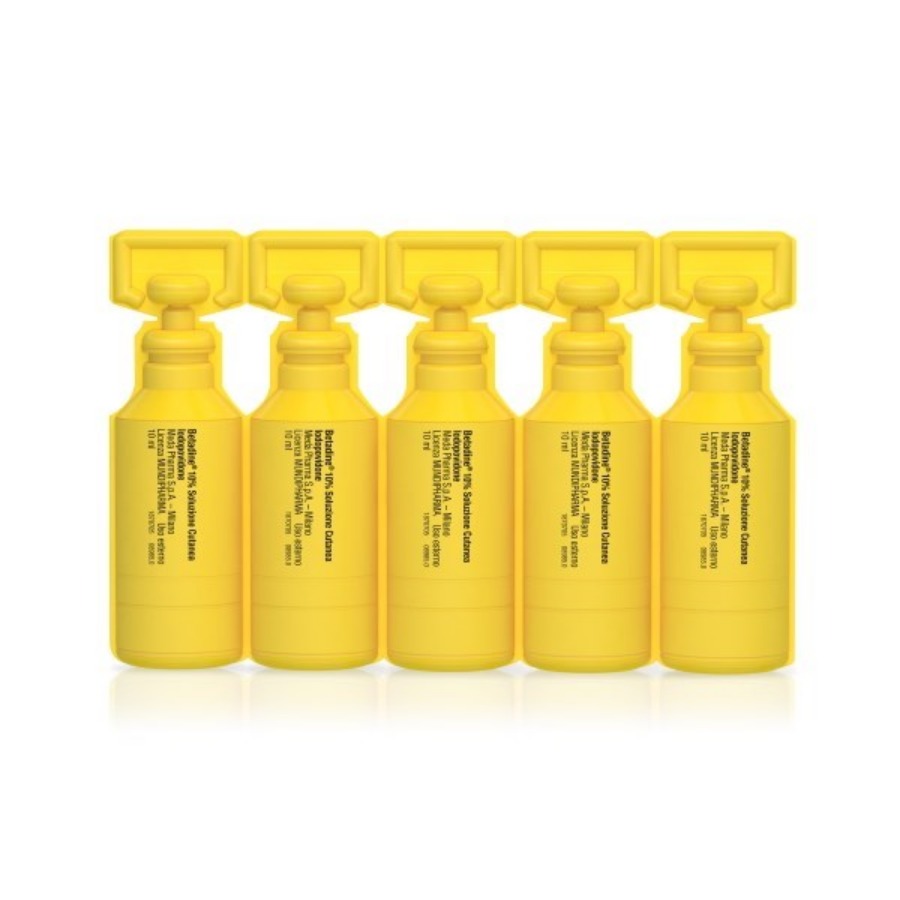 Betadine Soluzione Cutanea 10 Flaconcini Monouso 10% 10ml