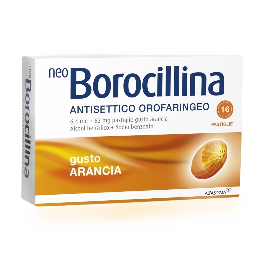 Neoborocillina Antisettico 16 Pastiglie Gusto Arancia