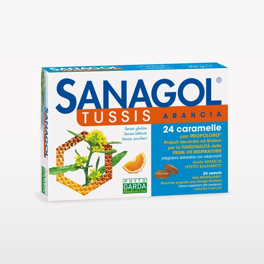 Sanagol Tussis Arancia 24 Caramelle