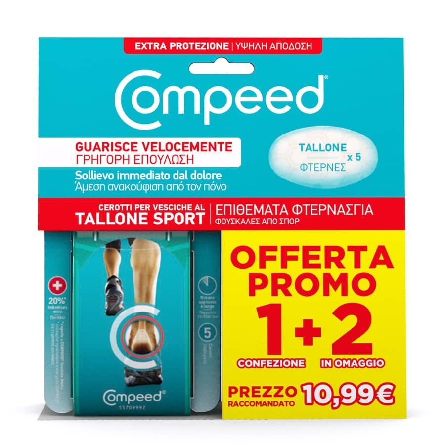 Compeed Cerotti per Vesciche al Tallone Sport 1+2 Tripack