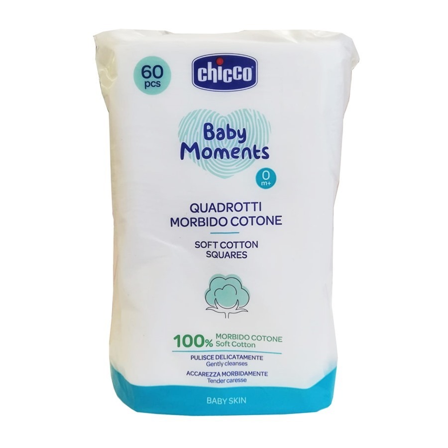 Chicco Quadrotti Baby Moments Cotone 60 Pezzi