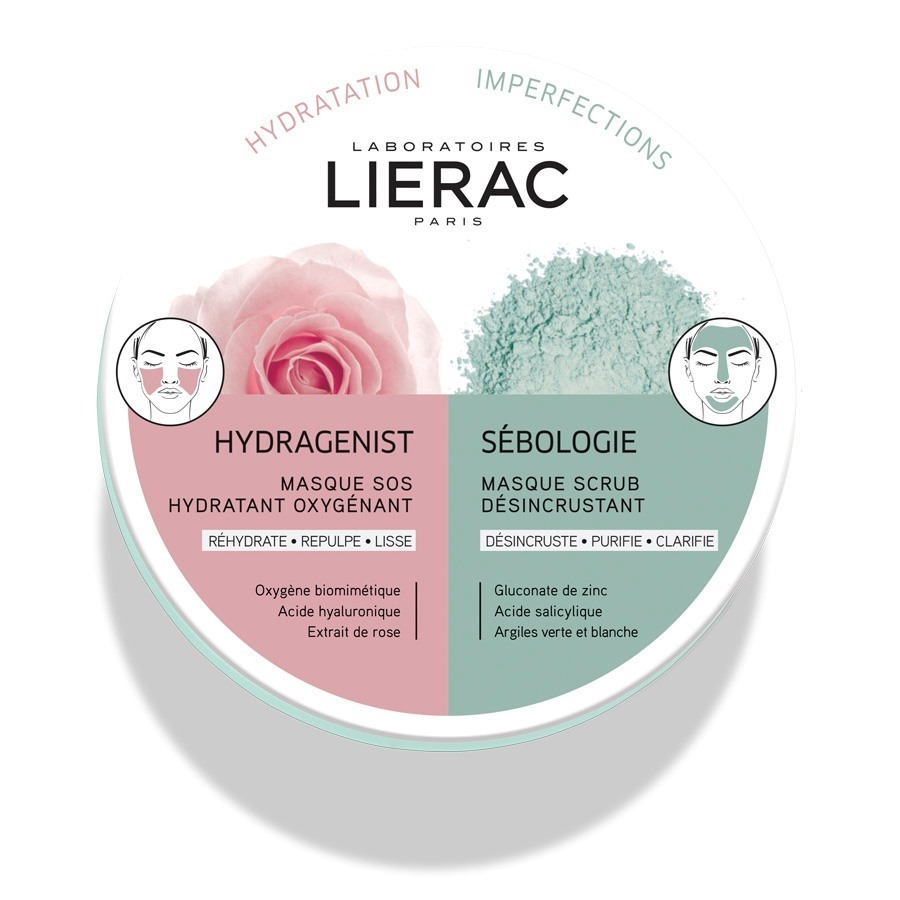 Lierac Maschera Viso Duo Idratante e Anti Imperfezioni Hydragenist e Sebologie 2X6ML
