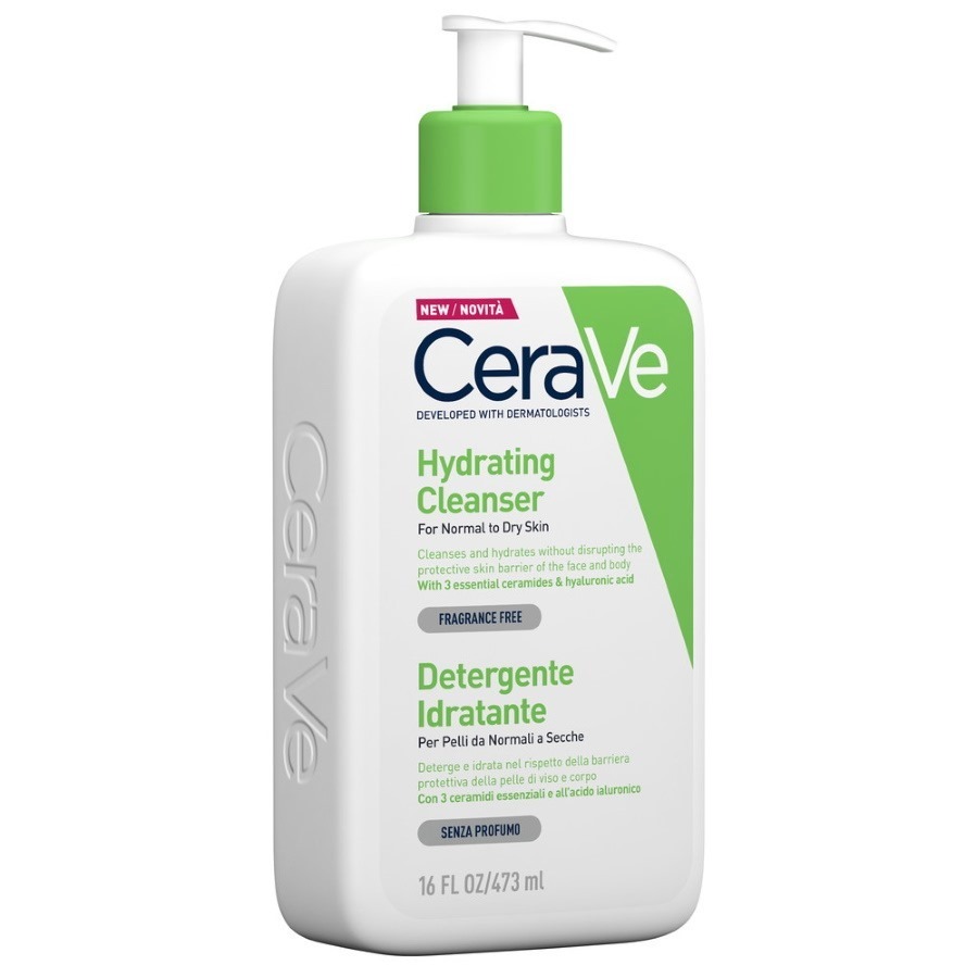 CeraVe Detergente Idratante Viso Pelle da Normale a Secca con Acido Ialuronico e Ceramidi 473ML