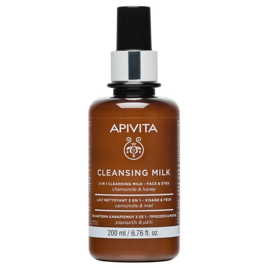 Apivita 3in1 Milky Cleanser Struccante Detergente Tonico Viso e Occhi 200ml