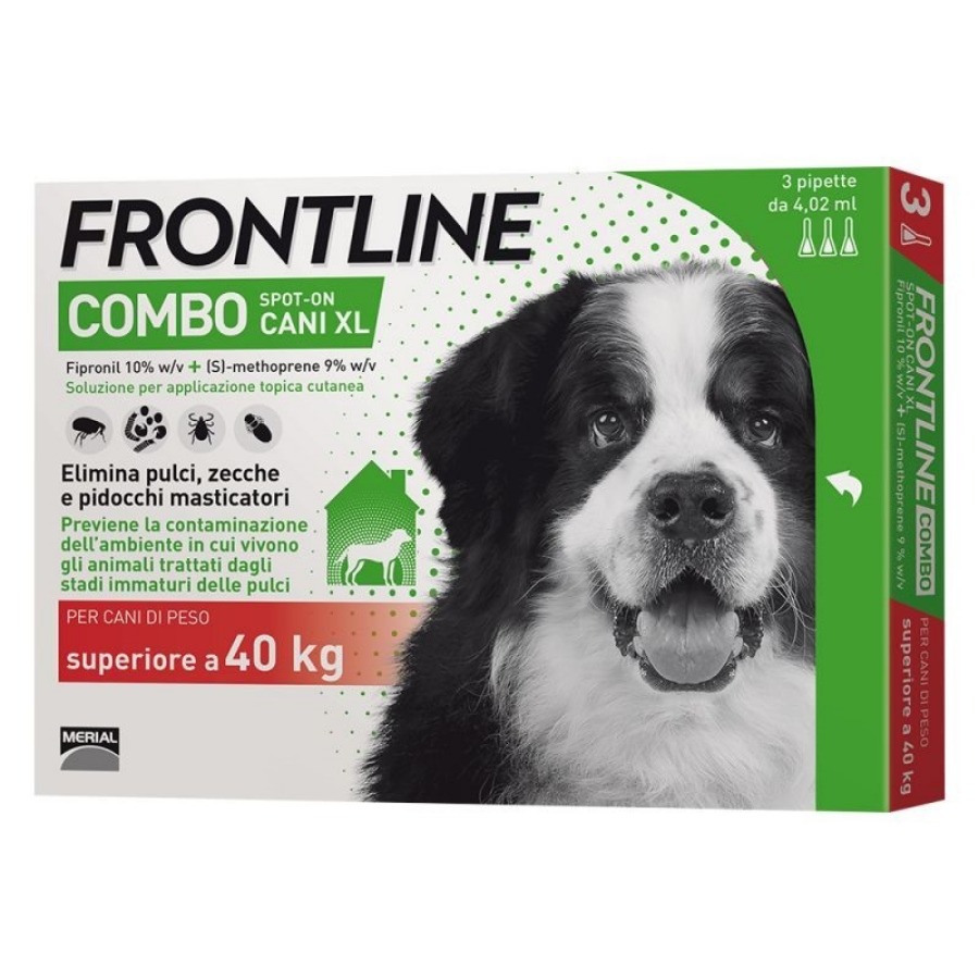 Frontline Combo Spot On Cani XL 40Kg+ 3 pipette da 4,02ml