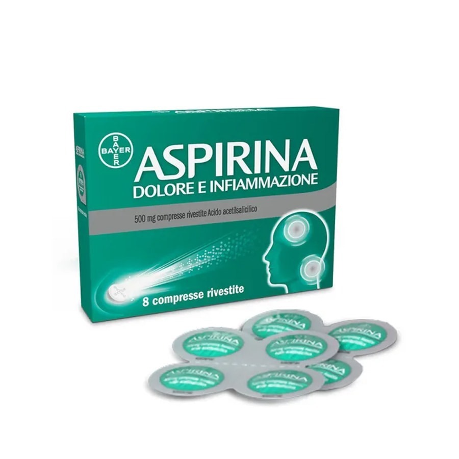 Aspirina Dolore e Infiammazione 500mg 8 Compresse Rivestite