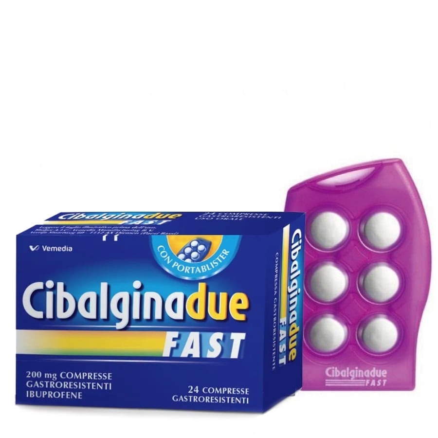 Cibalgina Due Fast 200mg 24 Compresse Gastroresistenti con Portablister