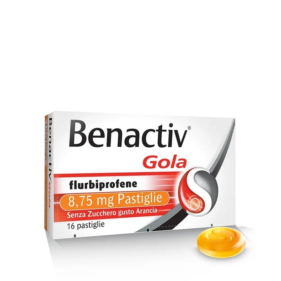 Benactiv Gola 16 Pastiglie Gusto Arancia Senza Zucchero