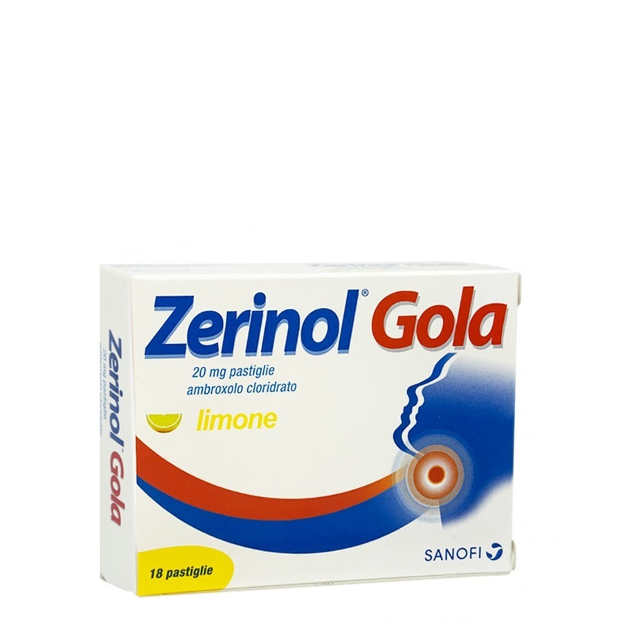 Zerinol Gola 18 Pastiglie Gusto Limone