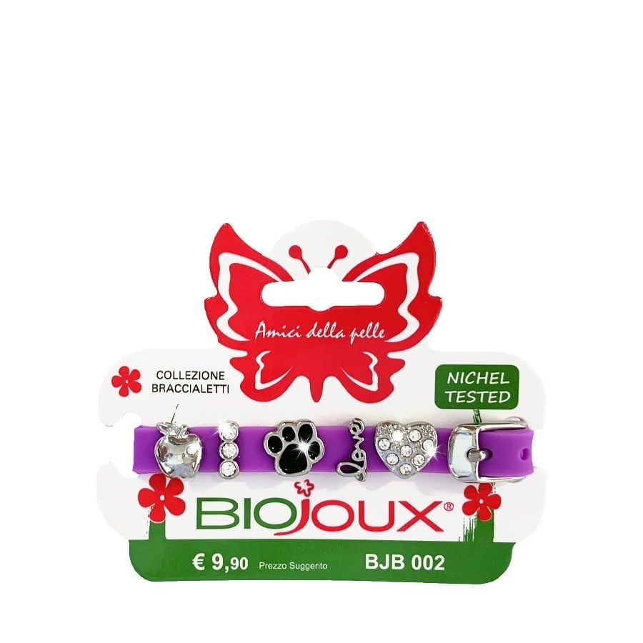 Biojoux Braccialetto Silicone Lilla Charms