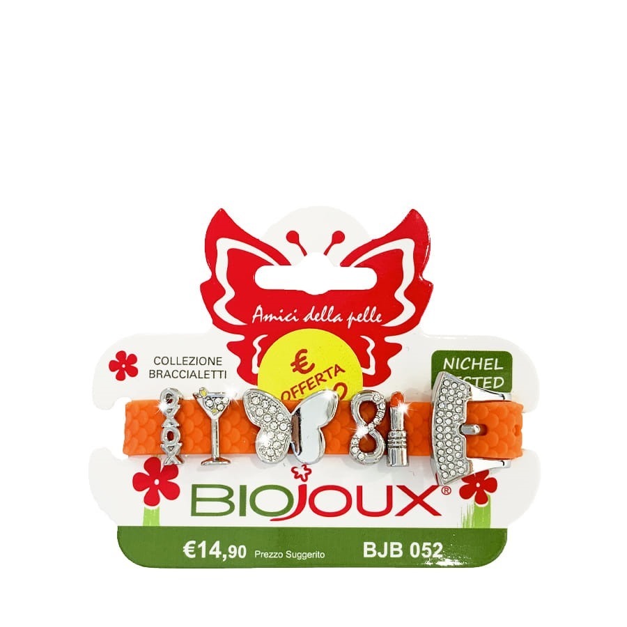 Biojoux Braccialetto Silicone Coral Party Charms Metallo