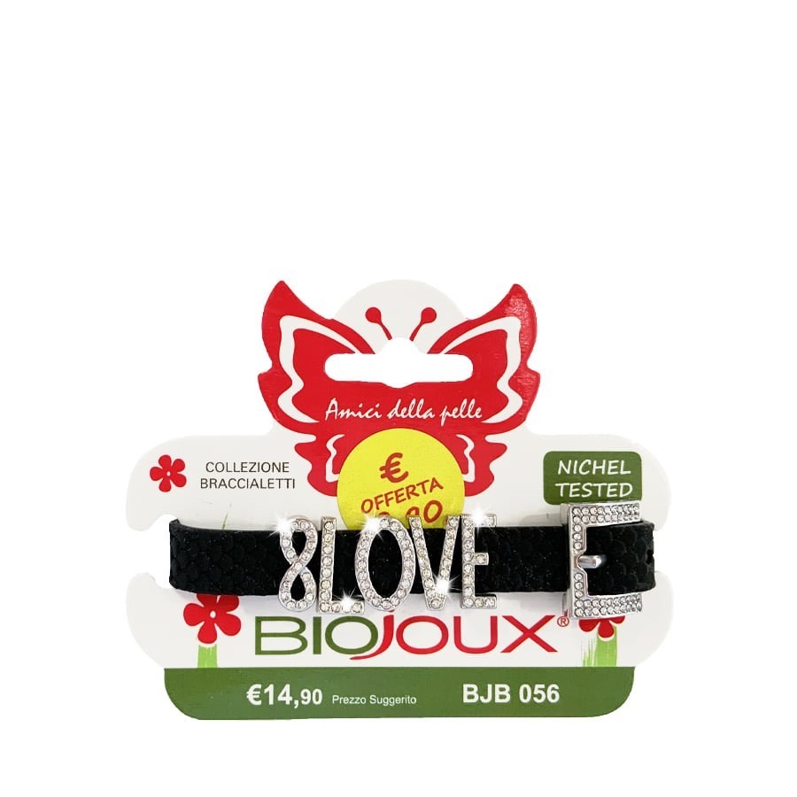 Biojoux Braccialetto Silicone Black Infinite Love Charms Metallo