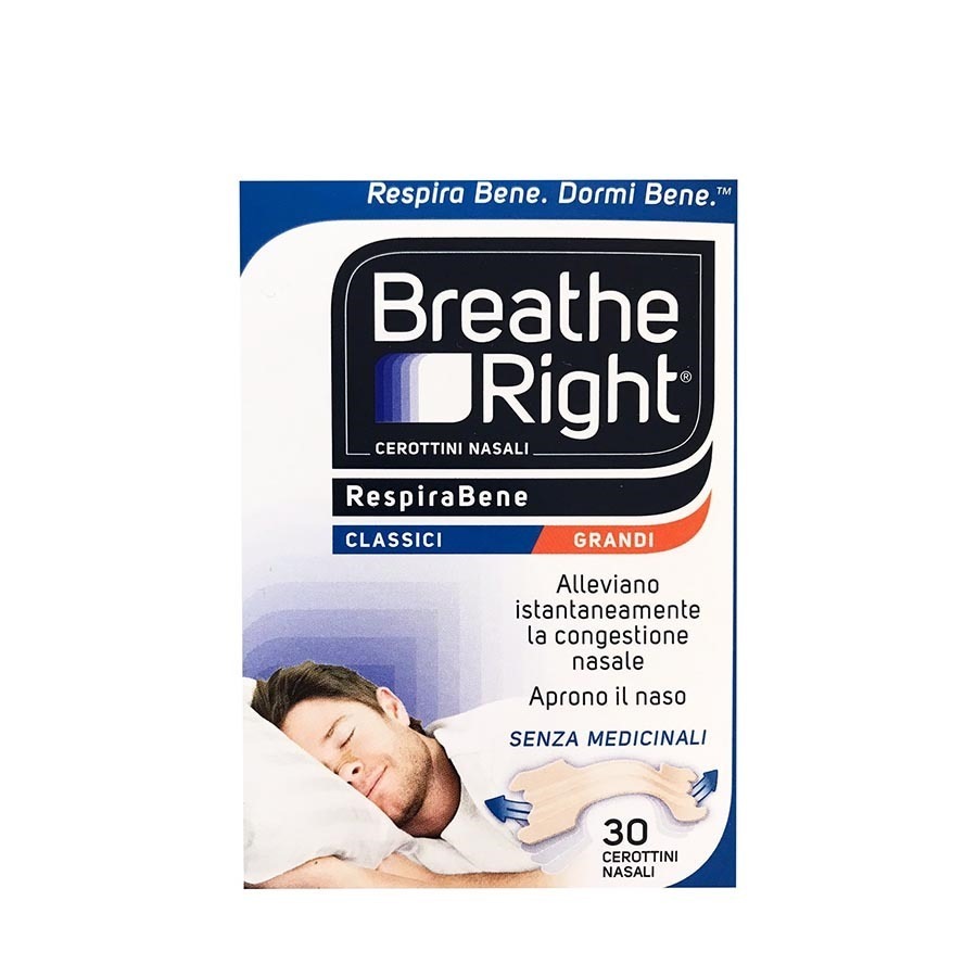 Breathe Right Cerotti Nasali Classici Grandi 30 Pezzi