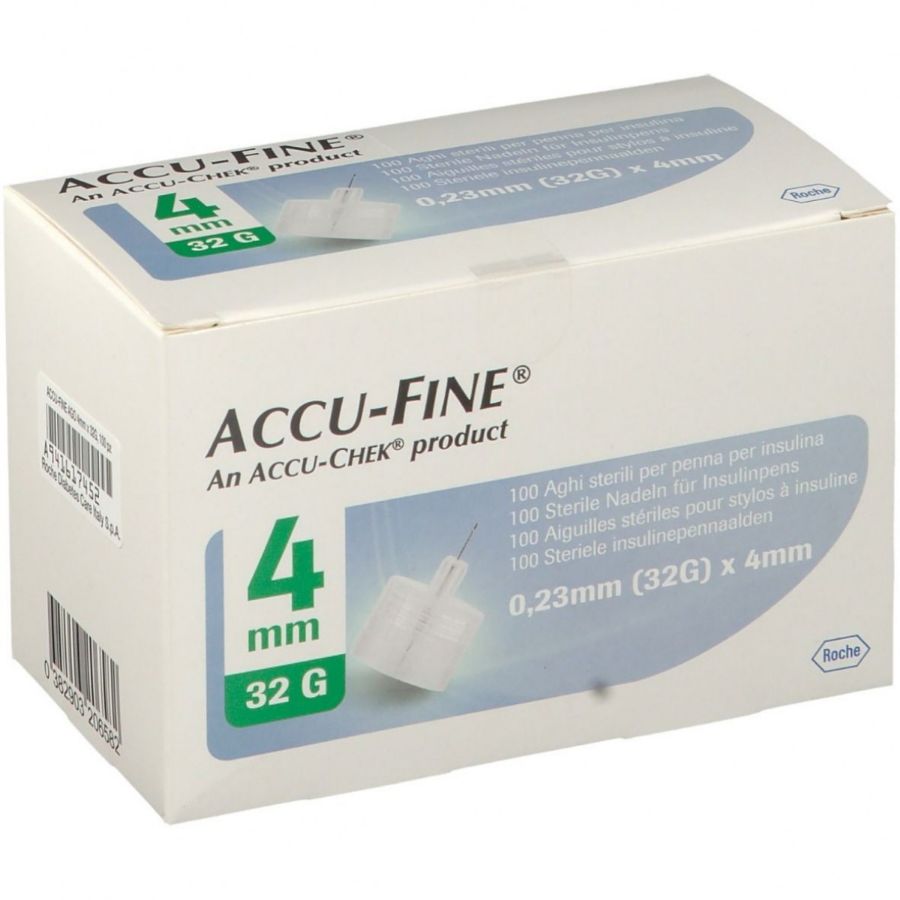 Roche Diabetes Accu-Fine Ago G32 4mm 100 Pezzi