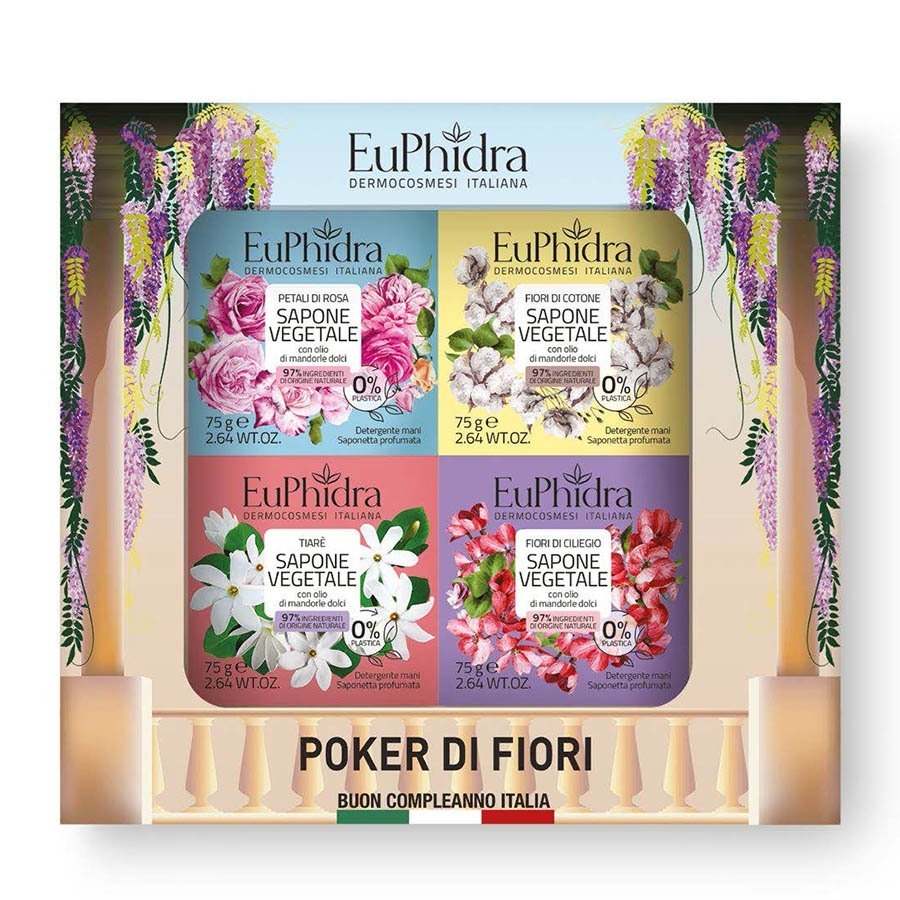 Euphidra Cofanetto Poker Di Fiori 4 Saponi Mani