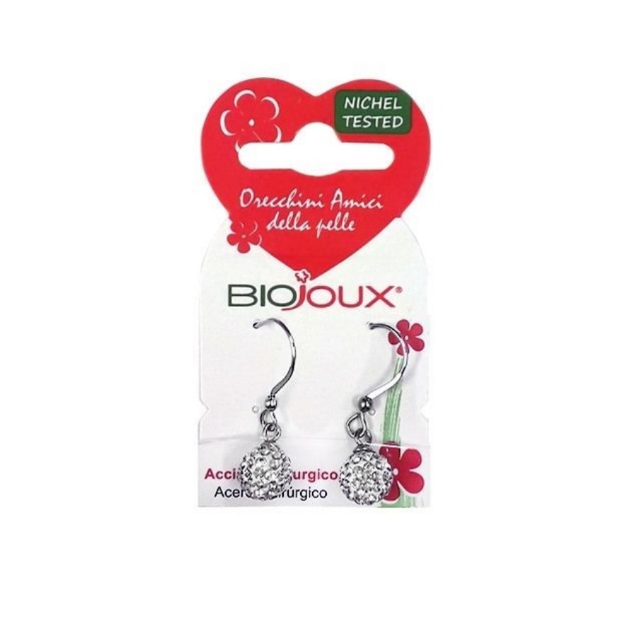 Biojoux Orecchini White Pave Crystal Ball Hook Style
