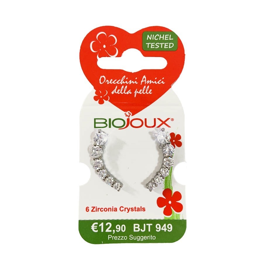 Biojoux Orecchini Ear Cuff 6 Crystals 21MM